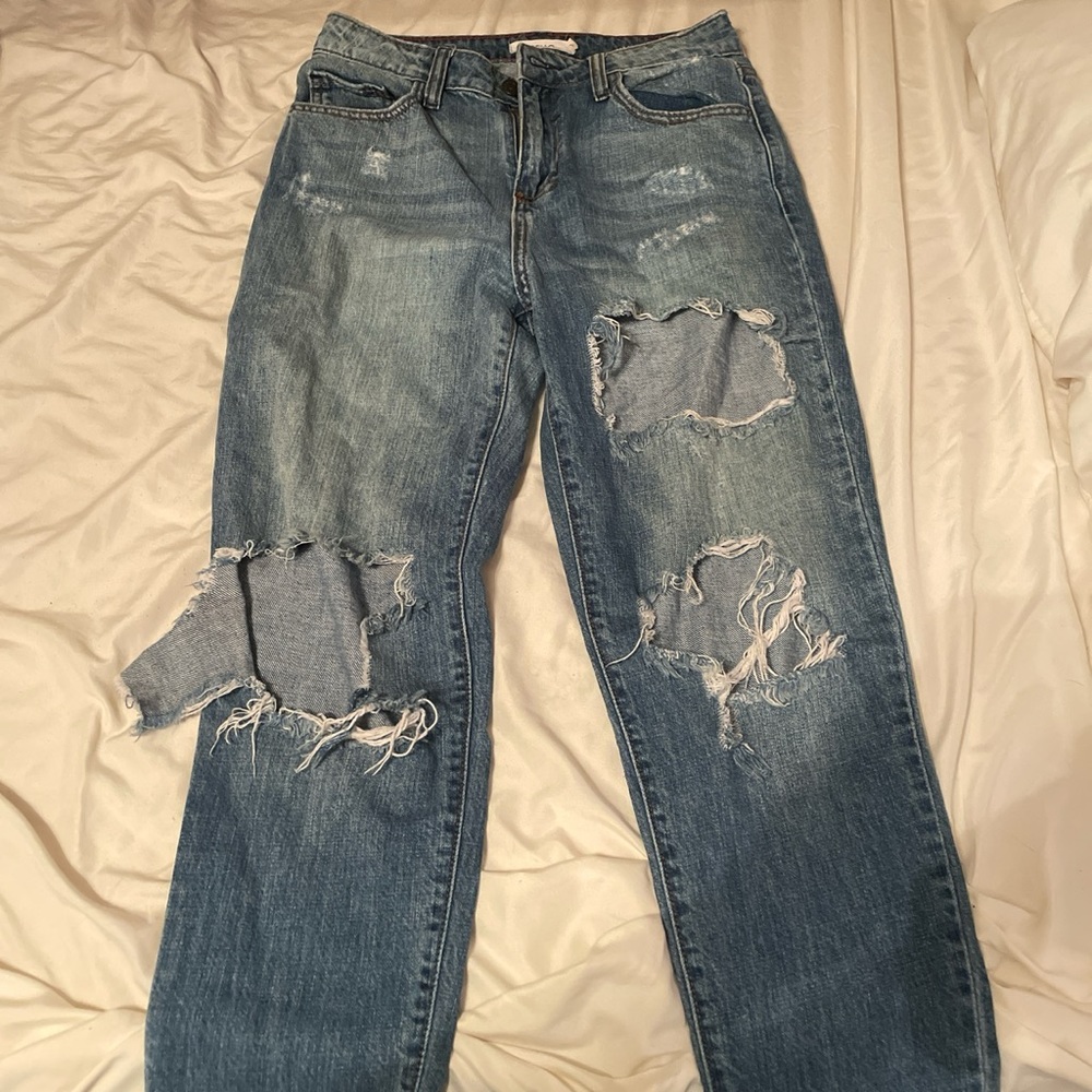 Cello jeans medium wash ripped jeans size 1